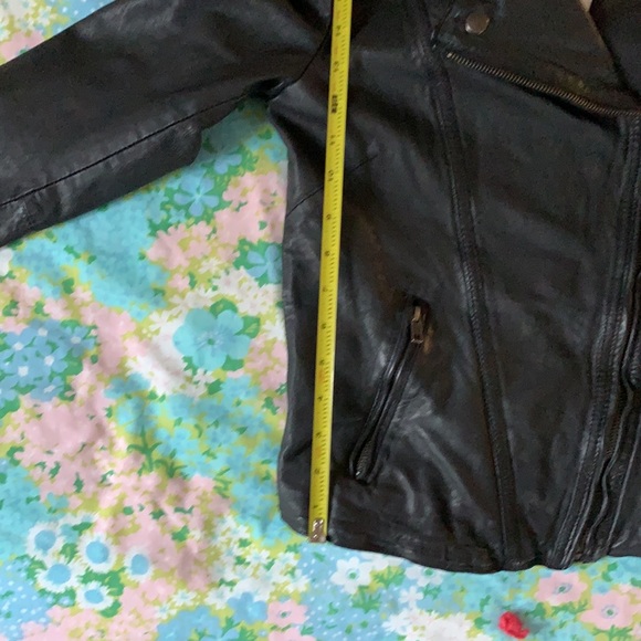 Muubaa Womens Jacket Black Lamb Leather Moto Zip Up Biker Coat Size UK 10 US 6 S - Picture 14 of 16